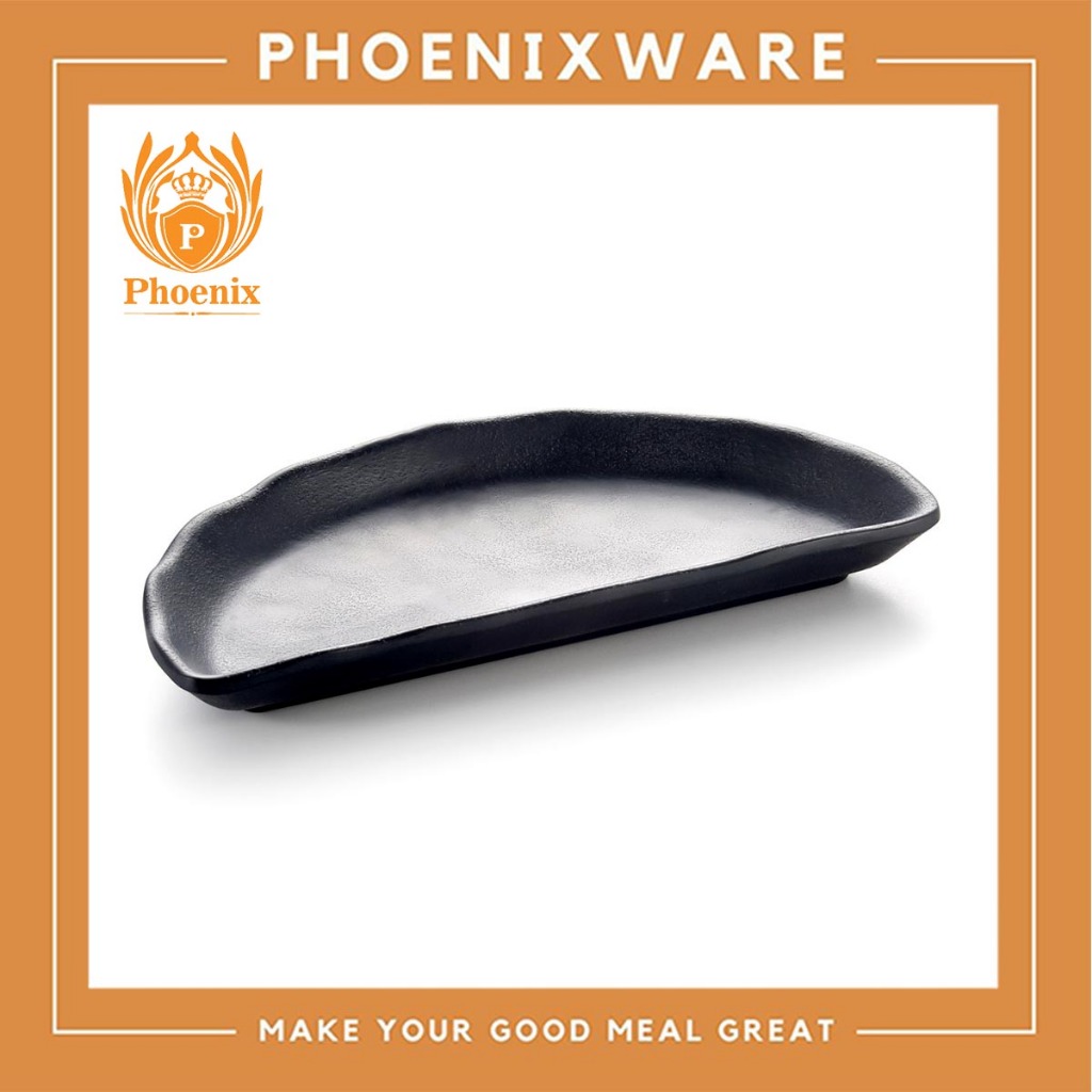 Half-Moon Plate Half Circle Moon-Shaped Melamine Black YSW4310 | Shopee ...