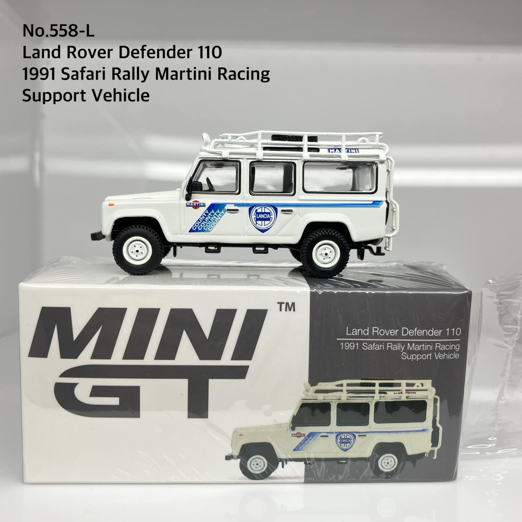 MiniGT No. 558-L Land Rover Defender 110 1991 Safari Rally Martini ...