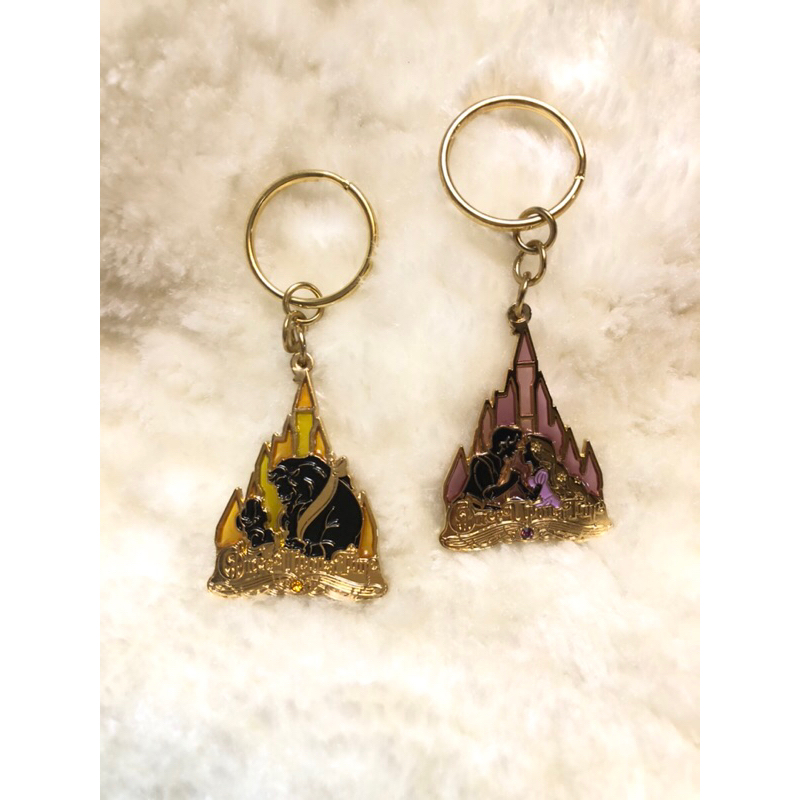 Disney Keychain Beauty and the Beast and the and Rapunzel the Golden ...
