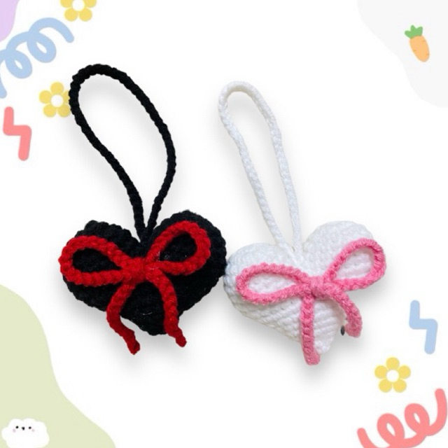 Heart Keychain With Wool Hanging Bag | Shopee Singapore
