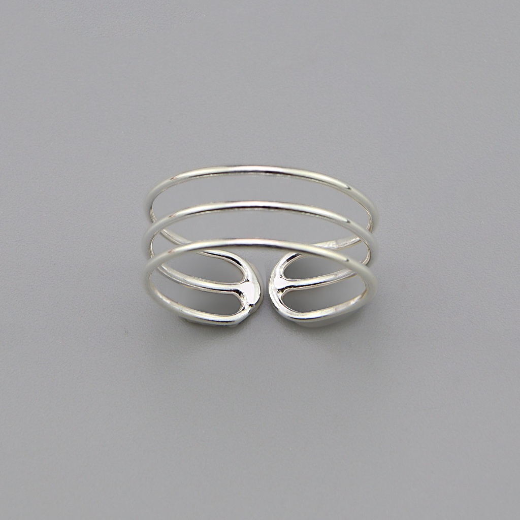 Silver thai 925 Sterling Triple Band Toe Ring 925 Plain Three-Toe Not ...