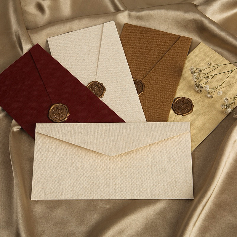 (En2) Long Kraft Paper Envelope Card Banknote Wedding Envelopes ...