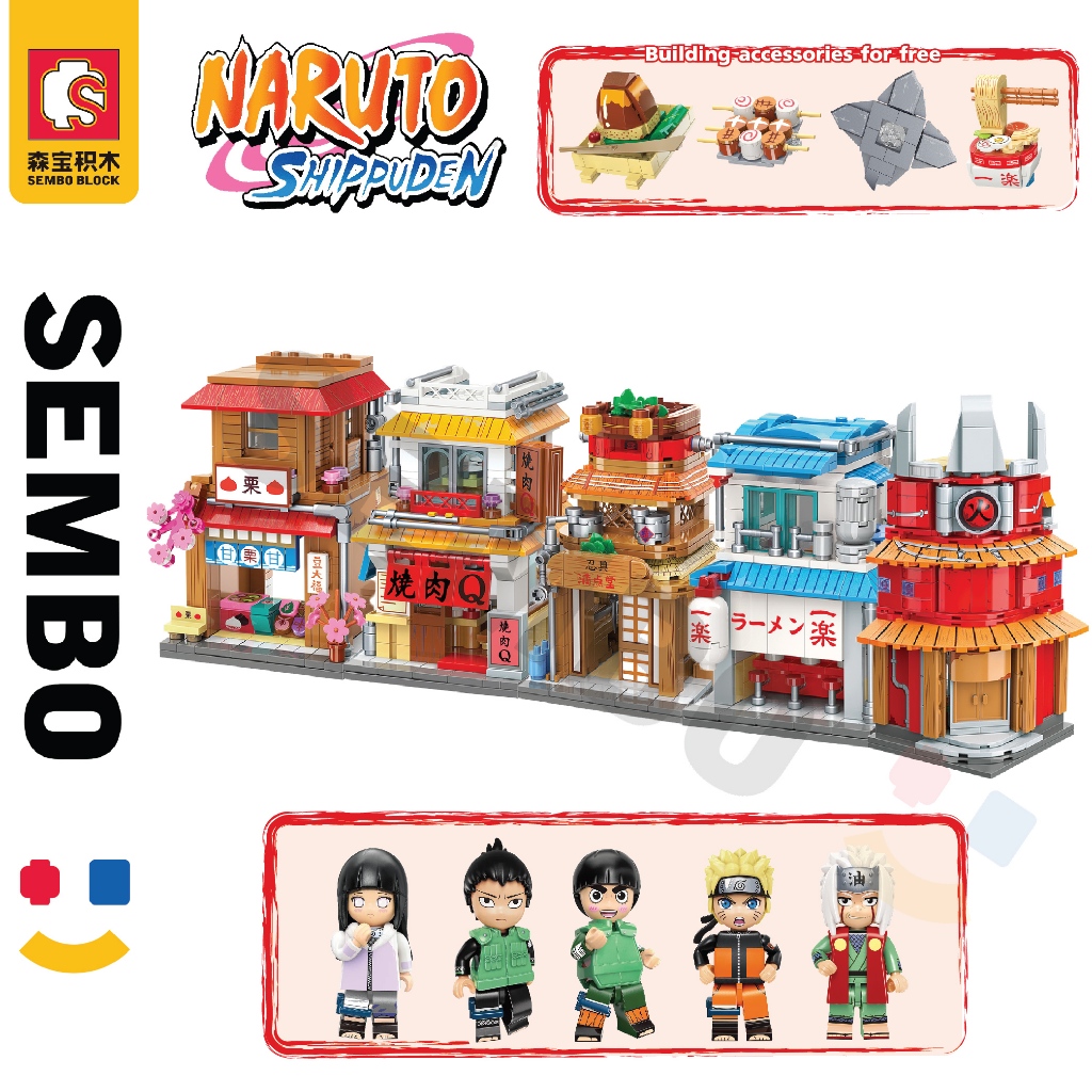 SEMBO BLOCK Building Blocks Set Naruto Konoha Village Keeppley K20514 ...