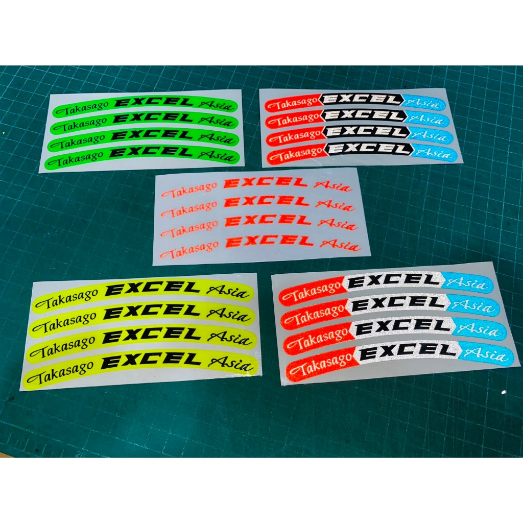 EXCEL Rim Sticker Reflective And Jeed Colour (1 Set= Front-Rear Wheel ...