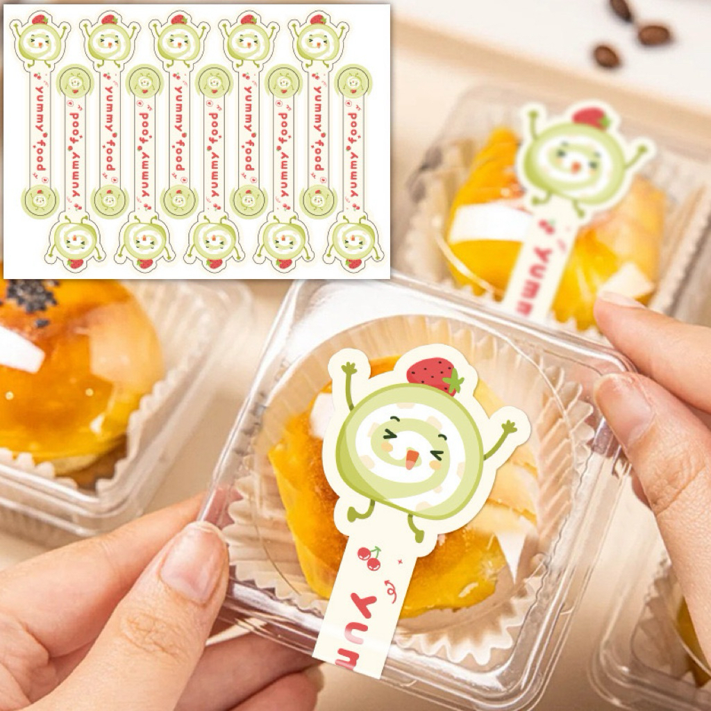 HUB2517-Yummy food Snack Box Stickers 100 Pieces/Pack | Shopee Singapore