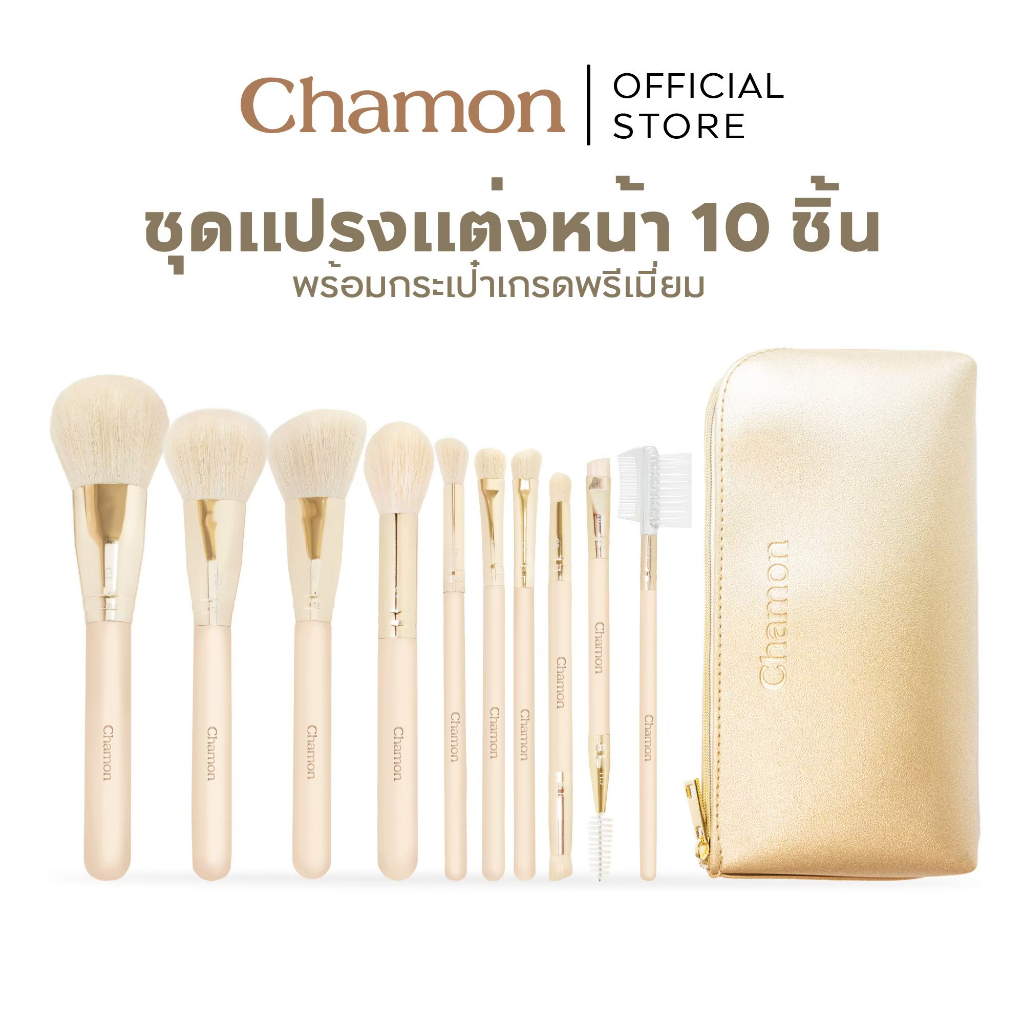 CHAMON Luxe Touch Brush Set 10 Makeup Brushes (12 Heads) Soft Hair Does ...