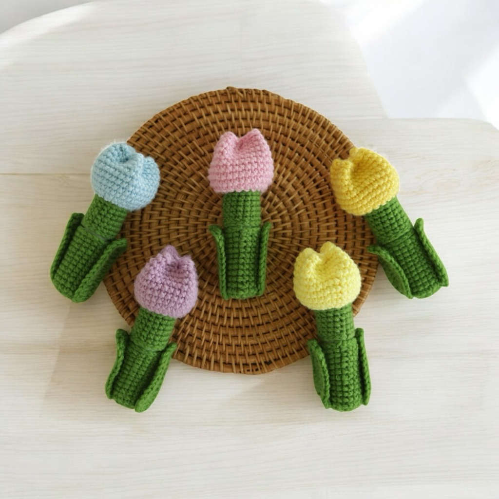 Handmade Work 1 poy- sian Inhaler Case Thai Swan Tulip Pattern Crochet ...