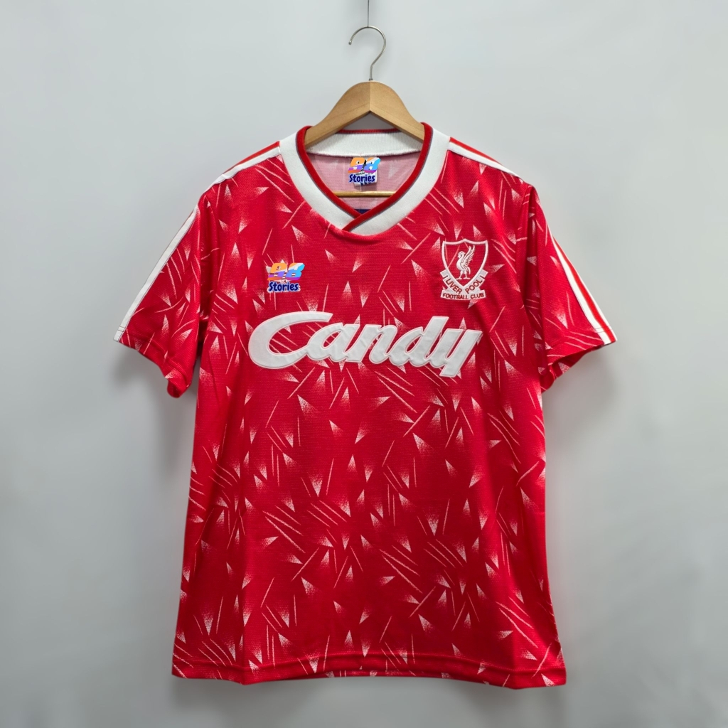 Retro Football Shirt Li-Ver-Pool 1989/90 Home Bamboo Pattern Red ...