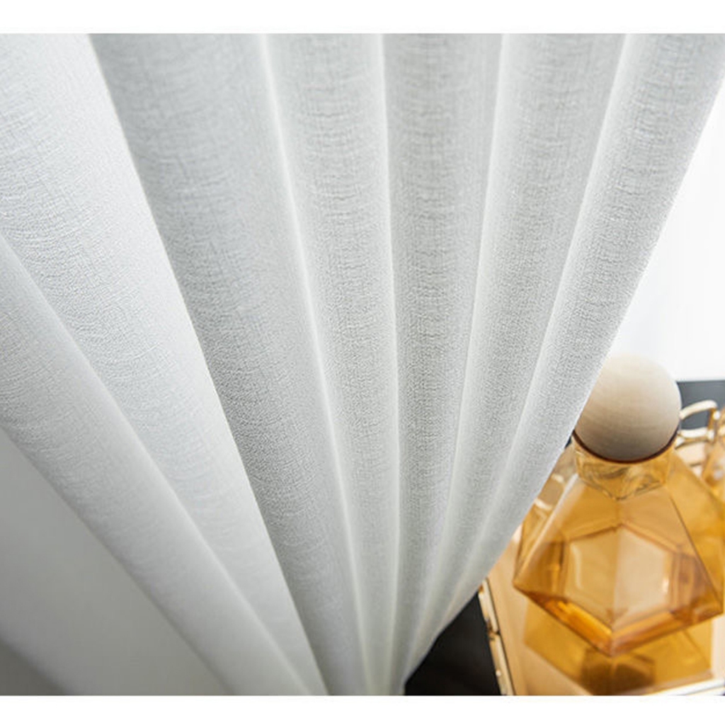 Curtains Velcro With White See-Through Fabric Translucent Minimalist ...