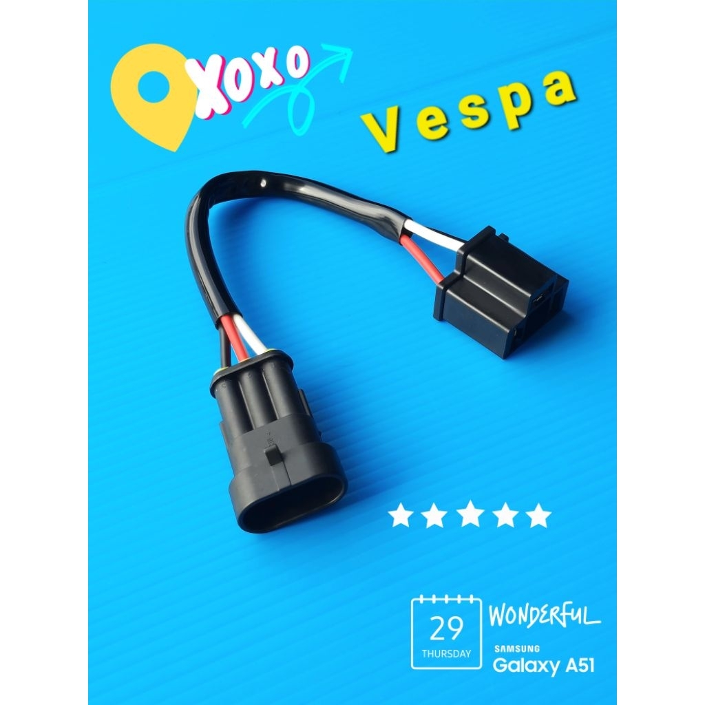 Vespa Motorcycle Headlight Adapter Plug H4 Light Halogen To Led Extra ...