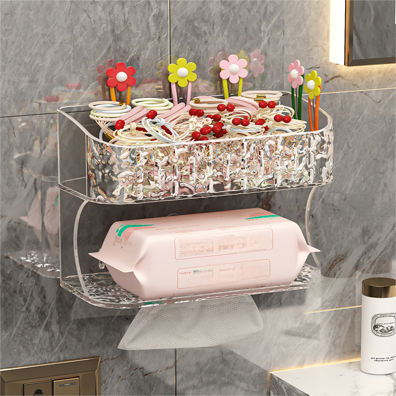 Bathroom Tissue Box Non-Perforated Storage Paper Luxury Plastic Rack ...