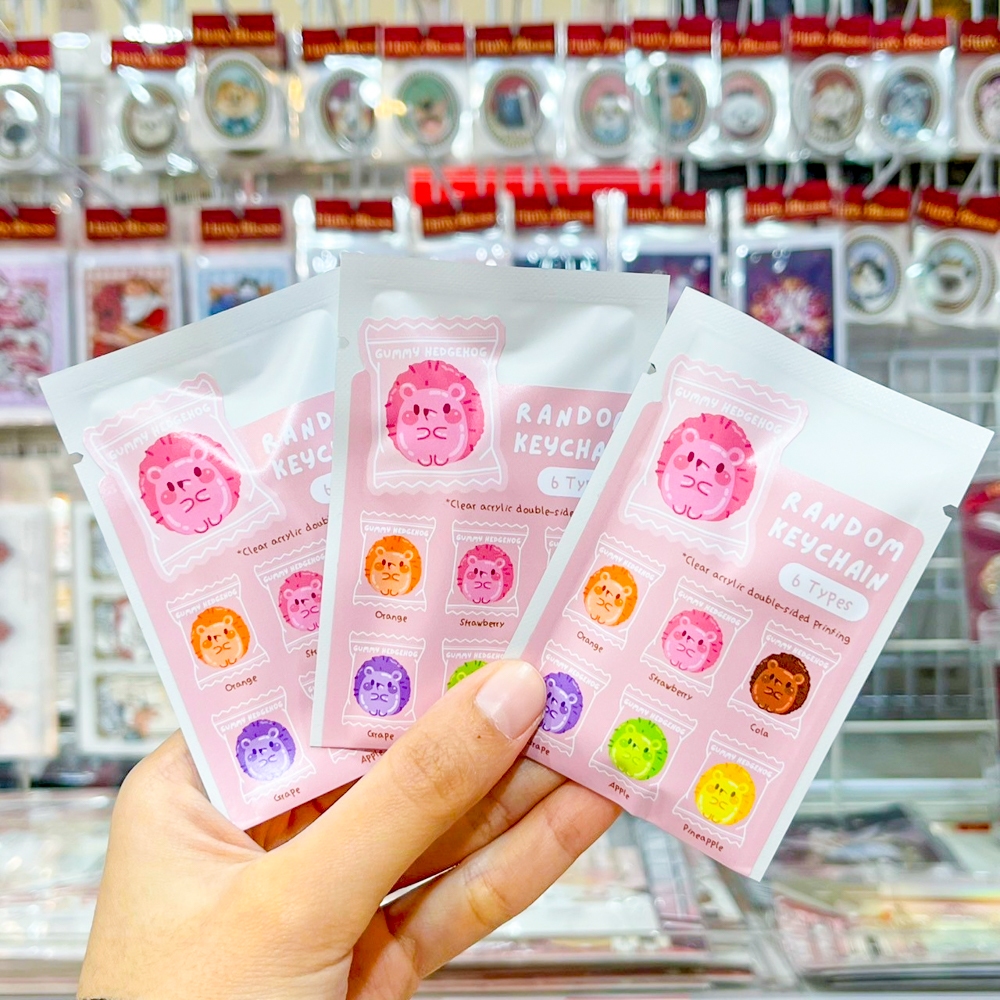 random-keychain-pack-of-gummy-hedgehog-pattern-nong-gam-has-a-very-cute