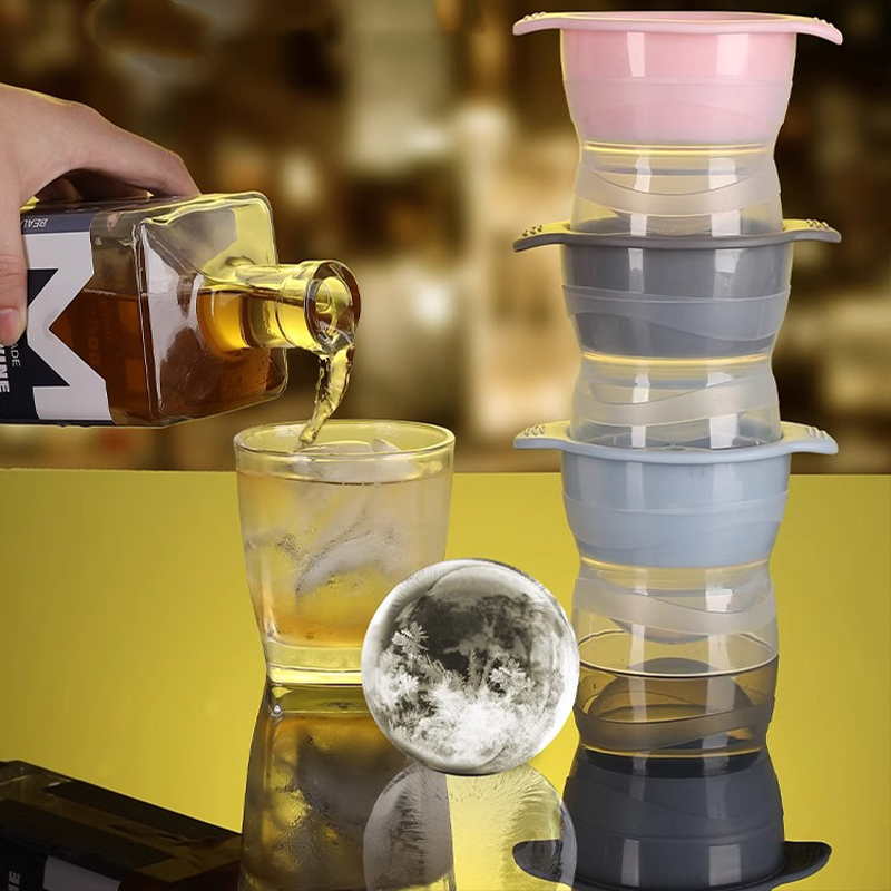 Large Ice Whiskey Mold Round Shape Frozen Refrigerator Storage Box ...