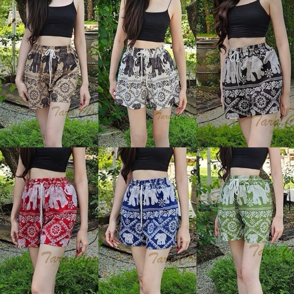 COM005 TARA Pants Elephant Shorts Elastic Waist There Is A Practical ...