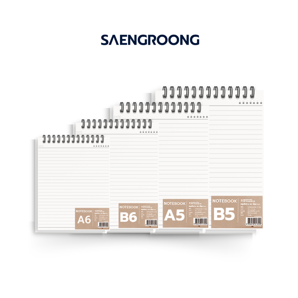 Saengroong A Top-Opening Notebook Clear Cover Open-Headed (Size A5 A6 ...