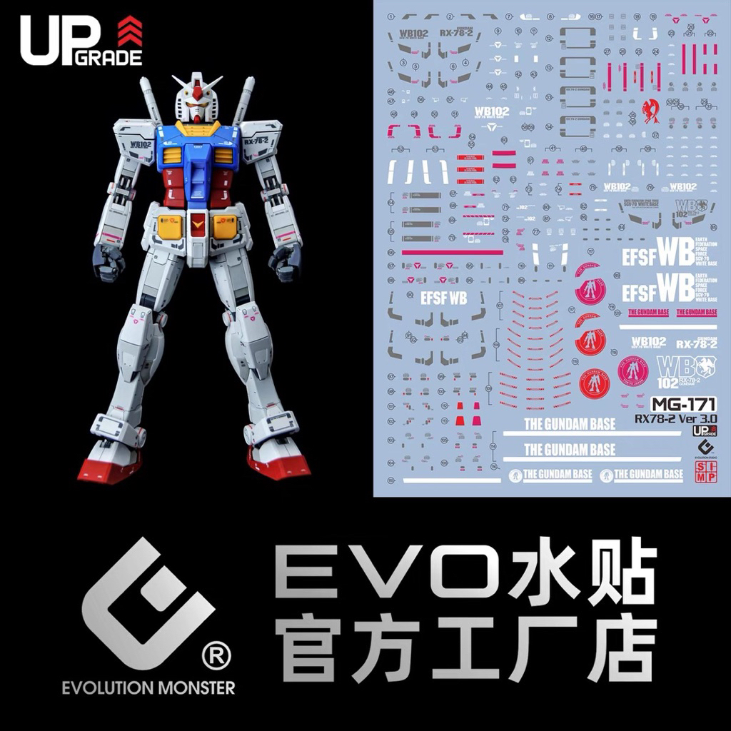 DECAL EVO Upgrade MG RX-78-2 Gundam 2.0/3.0 Water New Model Clearer ...