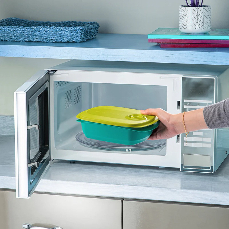 Rice Container With 3 Compartments Tupperware Reheatable Divided Lunch ...
