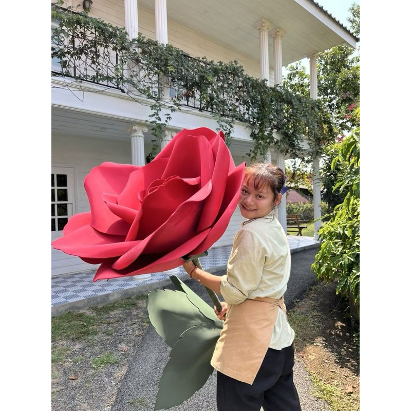 Giant Roses With Stems Petals And Leaves | Shopee Singapore