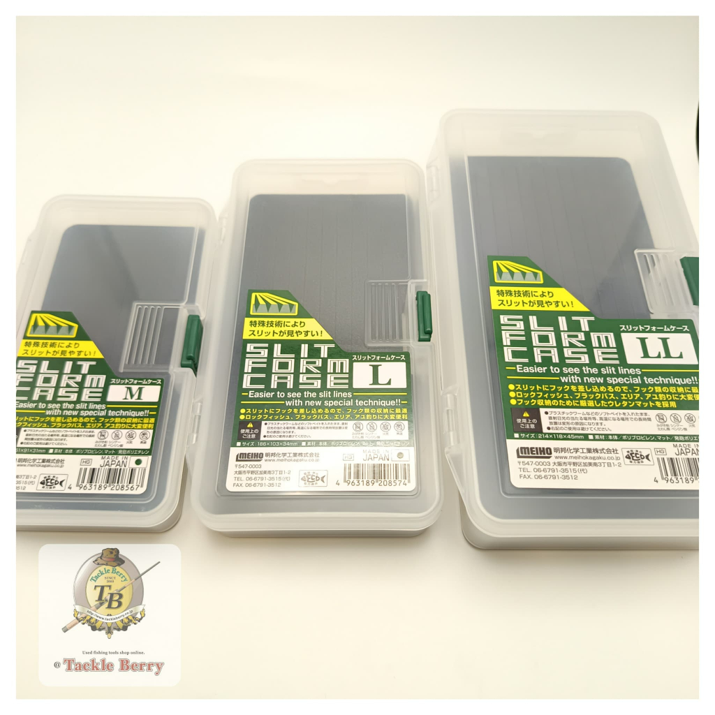 MEIHO SLIT FORM CASE M/L/LL/Portable Box With Three-Way Hook Jig Head ...