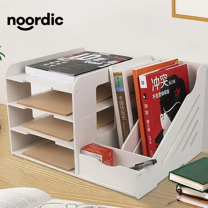 noordic A4 Document Shelf With Multi-Purpose Drawer Stationery Tray ...