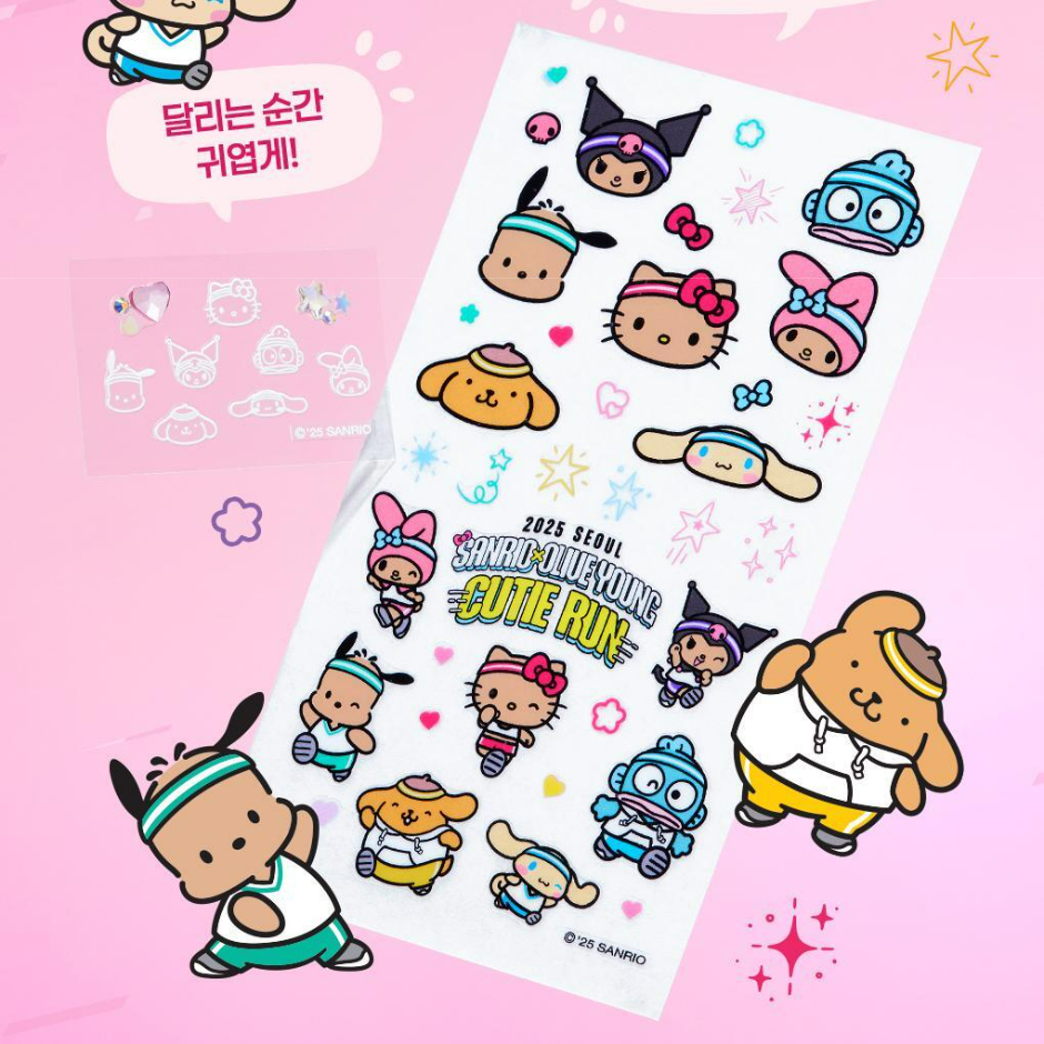 Sanrio Characters Face and Body Tattoo Stickers Cutie Run Edition ...