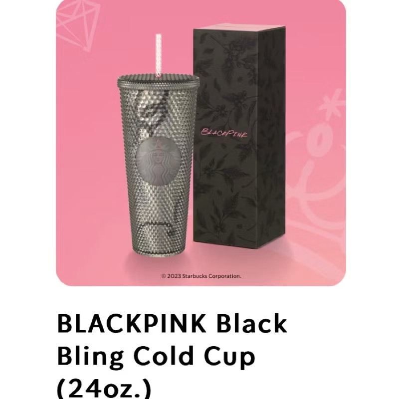 Starbucks x BLACKPINK Black Bling Cold Cup And Pink 24 Oz