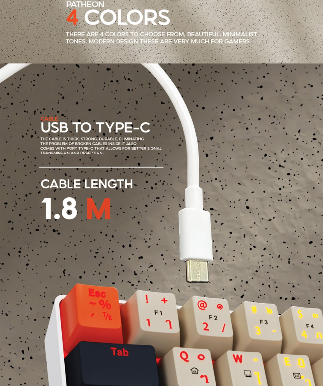KEYBOARD (KEYBOARD) NEOLUTION E-SPORT PANTEON (GREY-CREAM) (BROWN ...