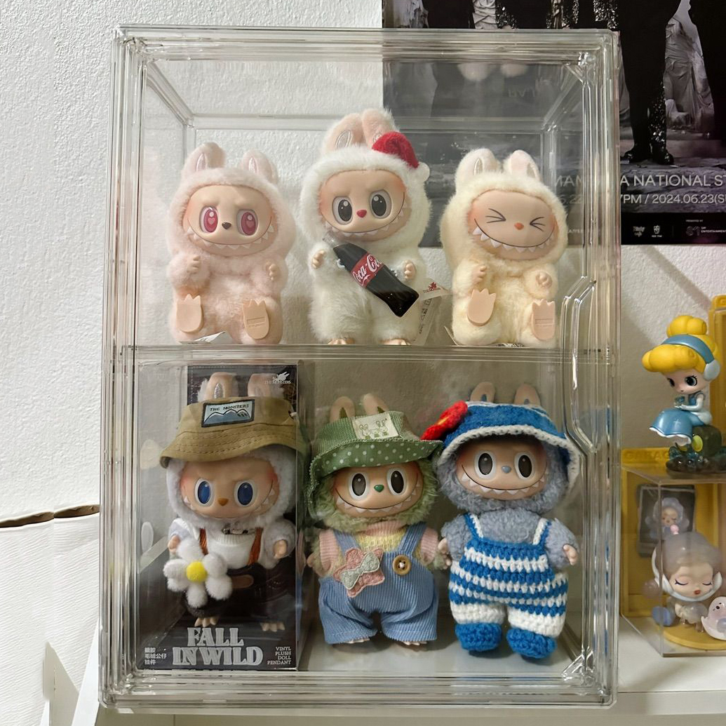Labubu Model Display Rack Acrylic Transparent Box baby three Dustproof ...