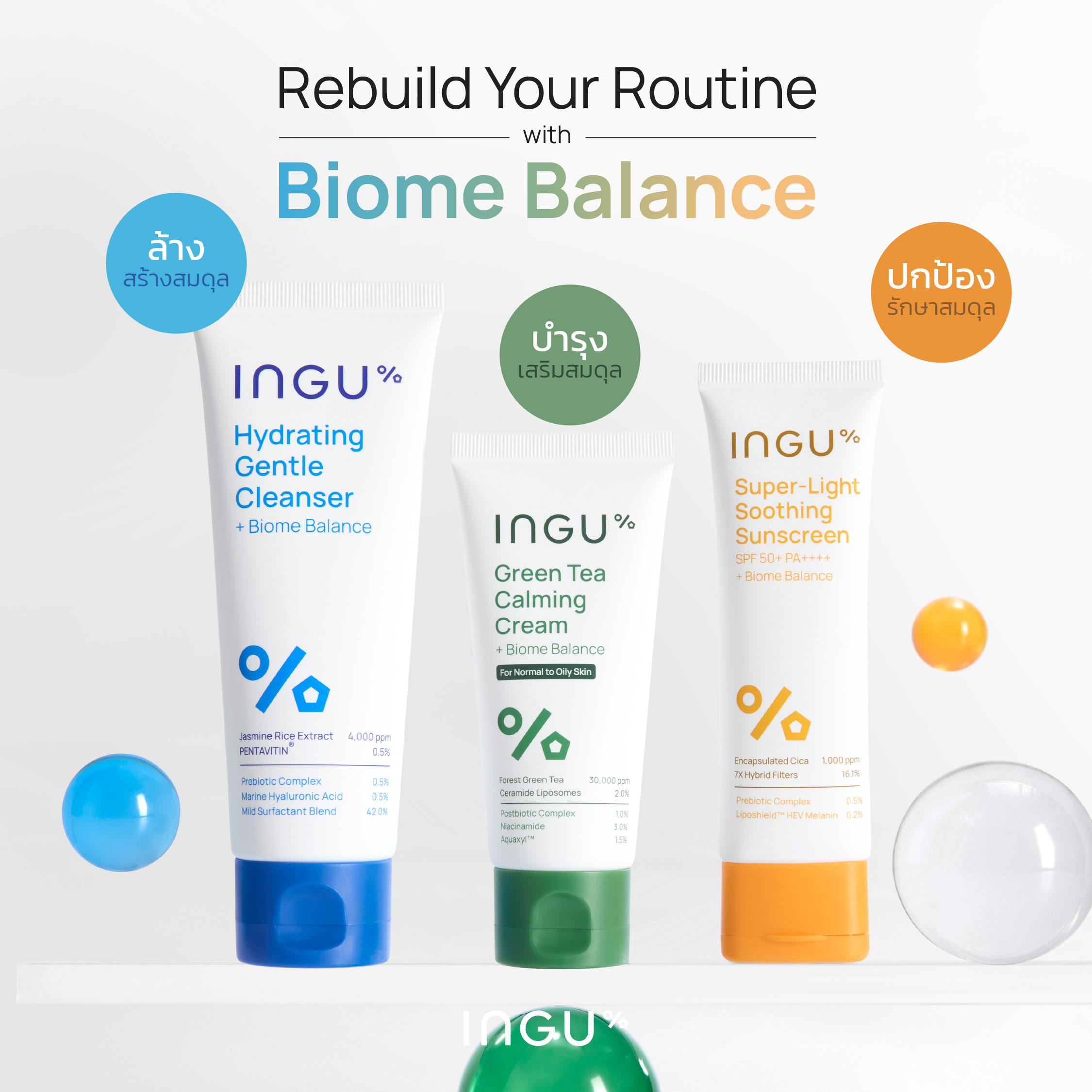 INGU Set Essential Series Strong Skin Wash Nourish Protect (Normal Size ...