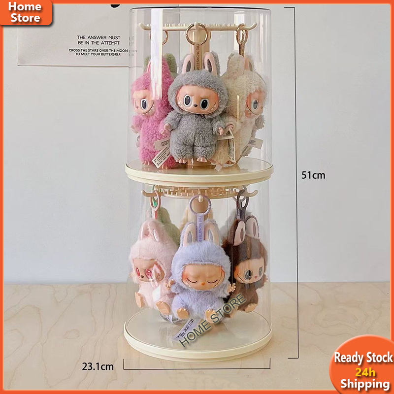 Labubu Model Display Box Acrylic Shelf 360 Rotatable Clean Beautiful ...