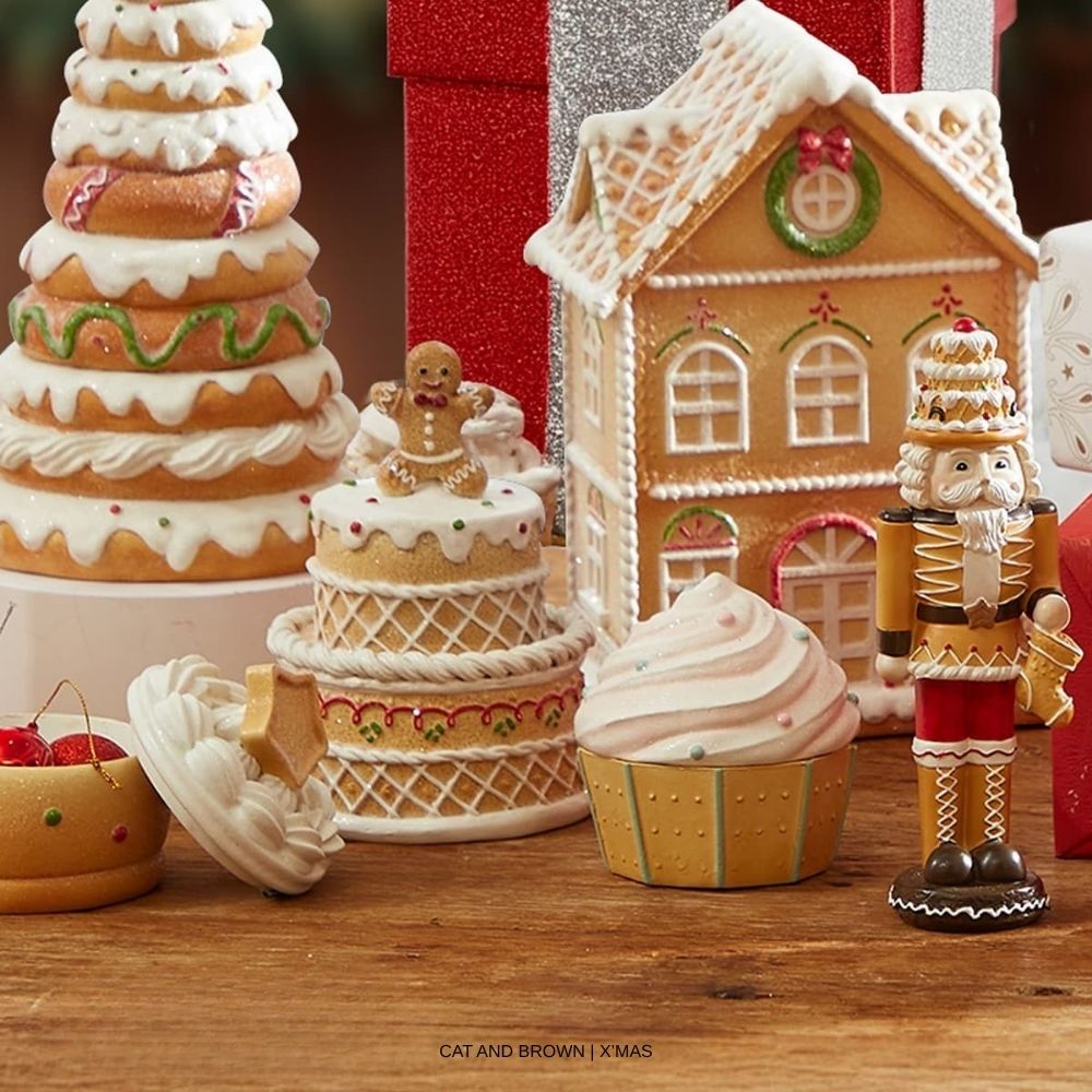 2026 Christmas Tall house Gingerbread (1 Piece) 26cm Resin Doll And ...