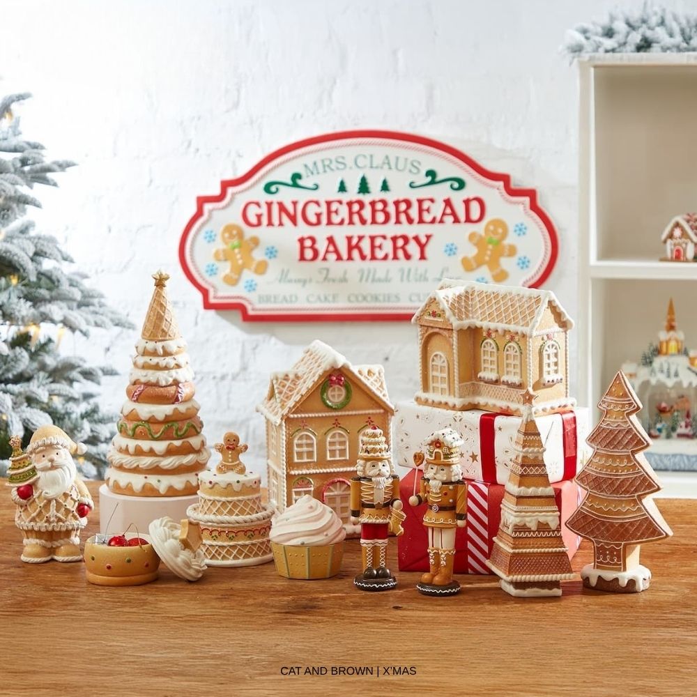 2026 Christmas Tall house Gingerbread (1 Piece) 26cm Resin Doll And ...