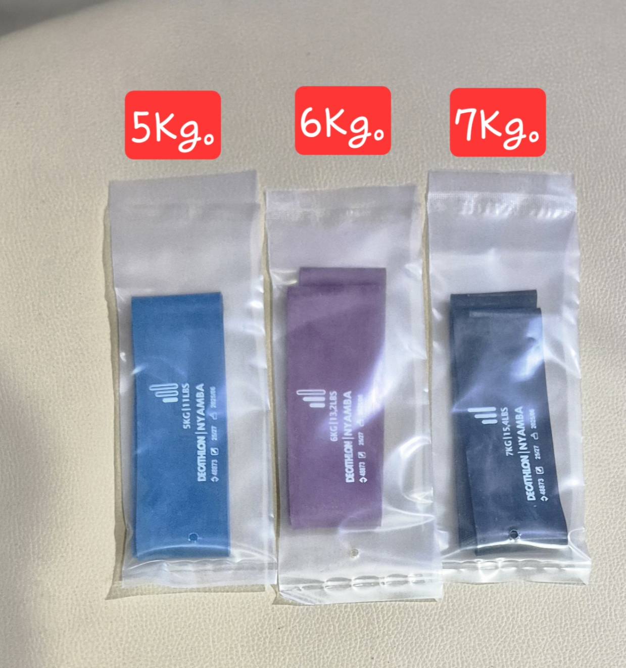 E-TAX Decathlon 3-Piece Exercise Rubber Bands MINI BAND TRI-PACK ...