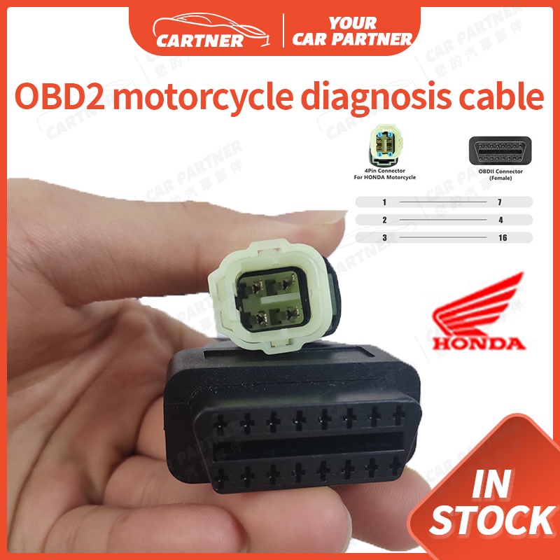 Cartner Honda Pin To Pin Obd Diagnostic Cable Extension Connectors