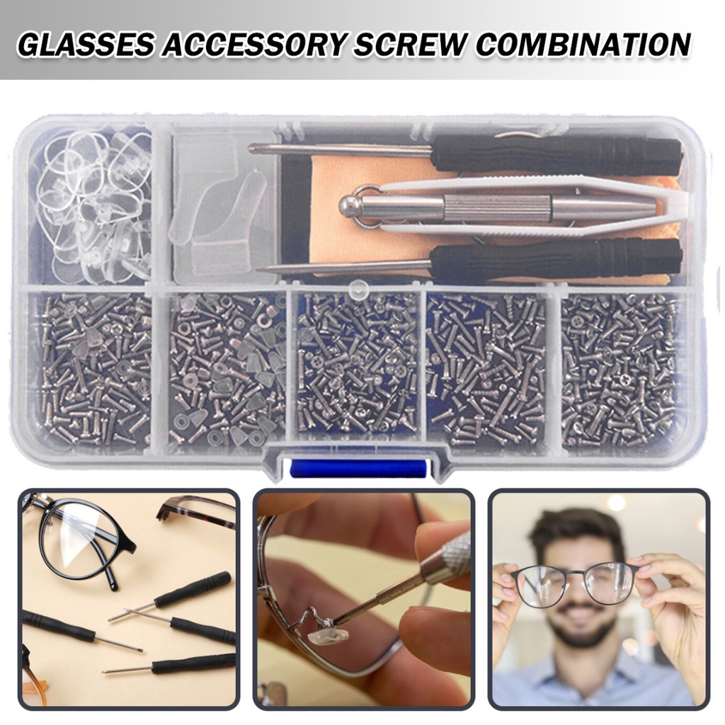 New Screw Nut Nose Pad Optical Repair Tool Assorted Kit For Eyeglass