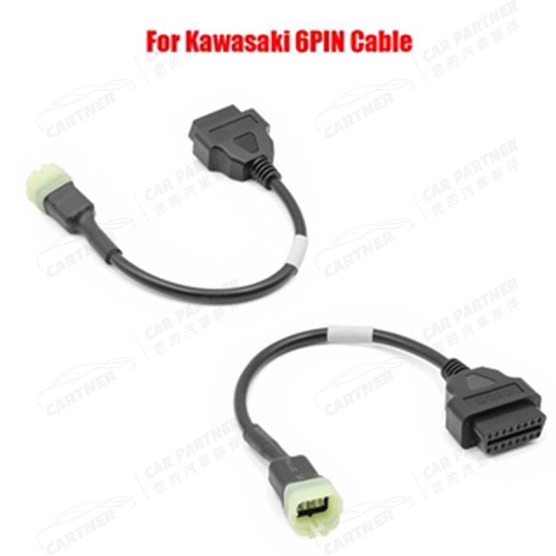 Cartner Kawasaki KTM 6 PIN to 16 Pin OBD2 Connectors Diagnostic