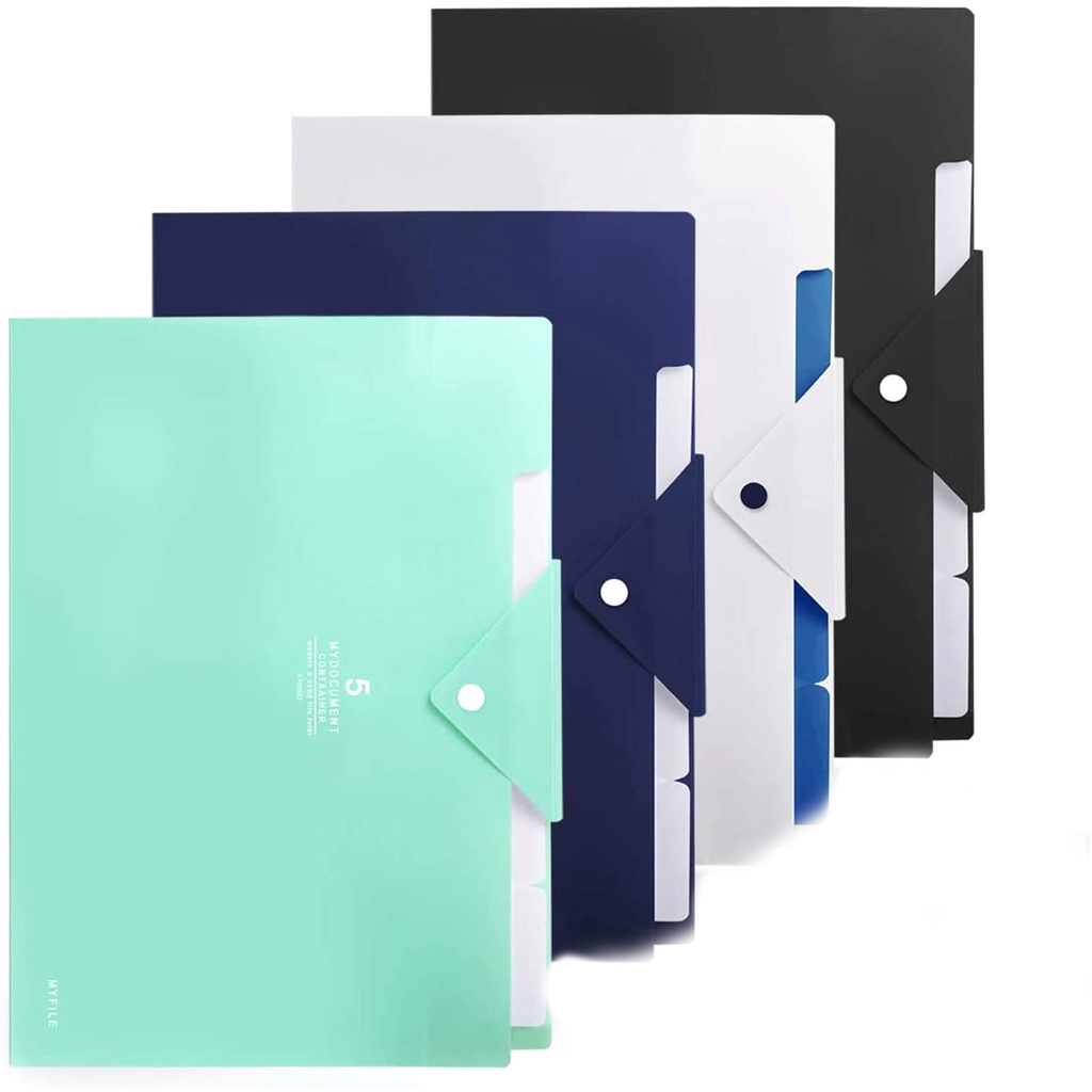 Expanding File Folders 5/8 Pockets Letter A4 Accordion Document Paper ...