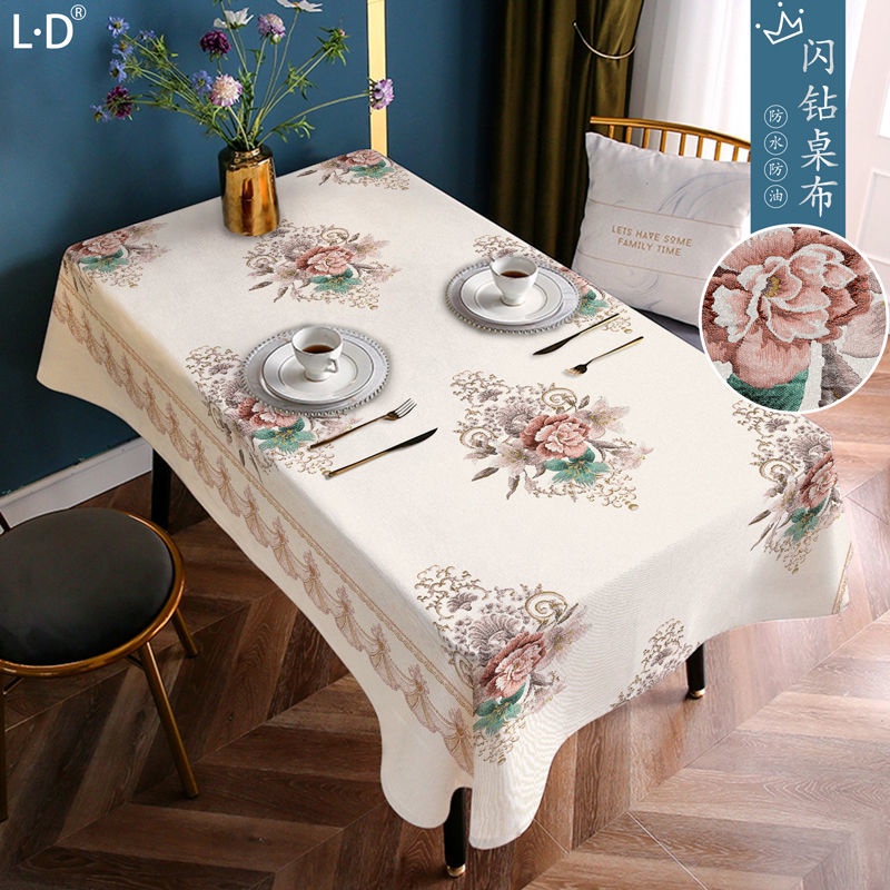 Tablecloth Waterproof OilProof AntiScalding Rectangular Fabric pvc Coffee Table Cloth Mat