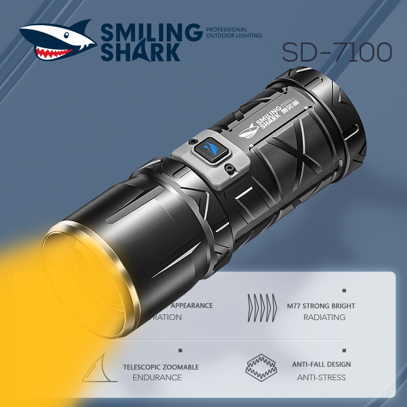 SmilingShark Torchlight Yellow Light Flashlight Led M77 8400LM Powerful