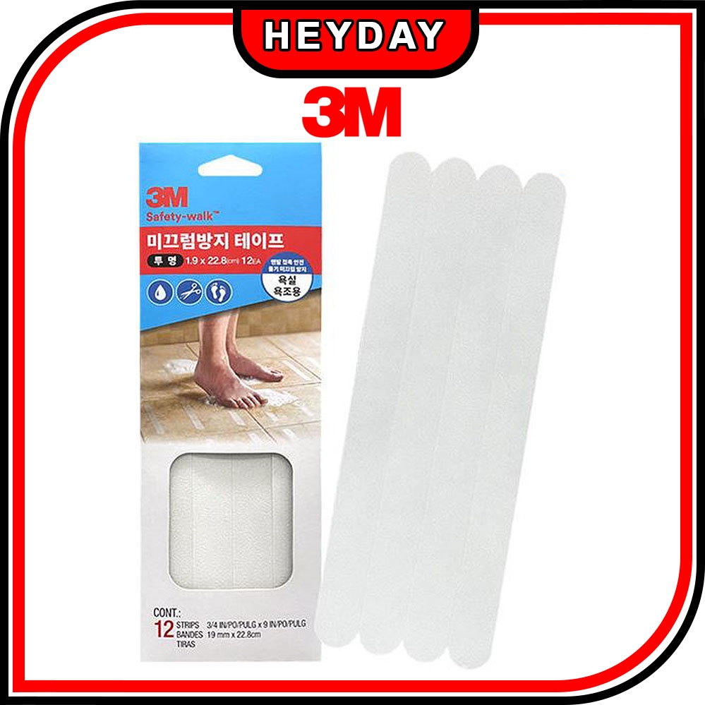 3M Bathroom NON Slip Tape 12 Strips Adhesive Bathroom Anti Slip