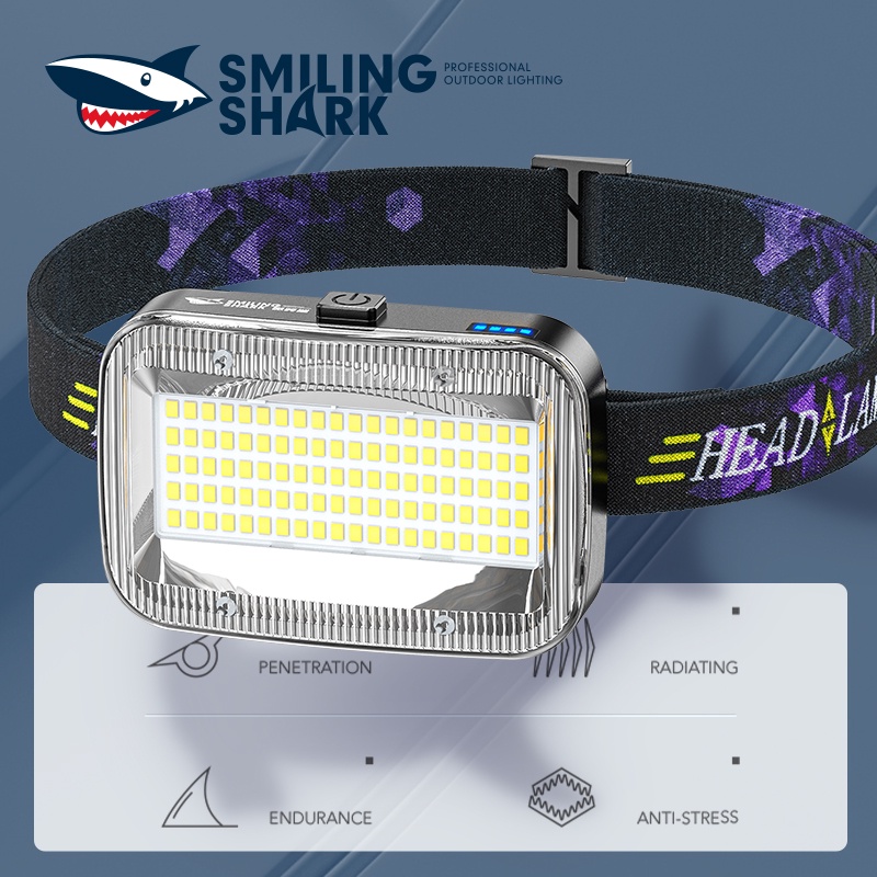 Smiling Shark Super Bright Headlight Portable Floodlight Headlamp LED