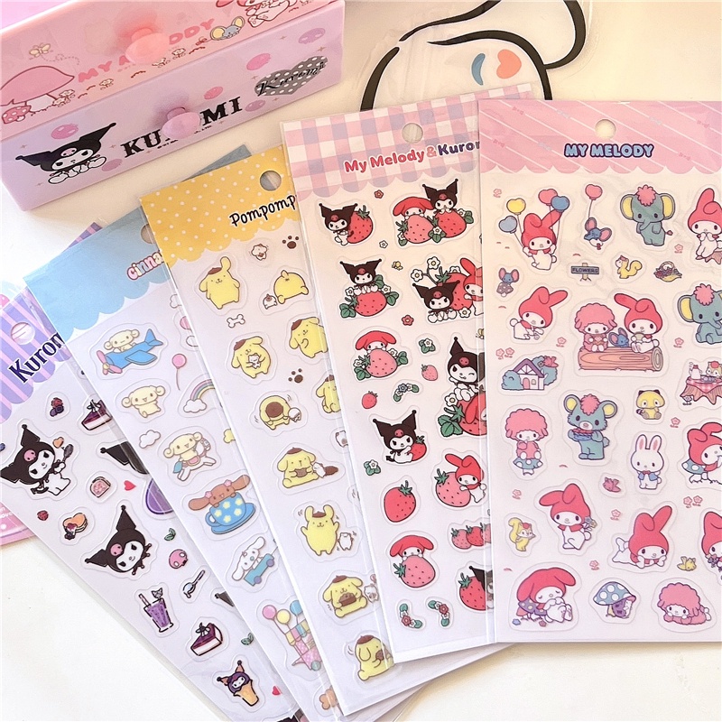 Sanrio Laser Shiny Sticker HelloKitty Melody Kuromi LittleTwinStars ...