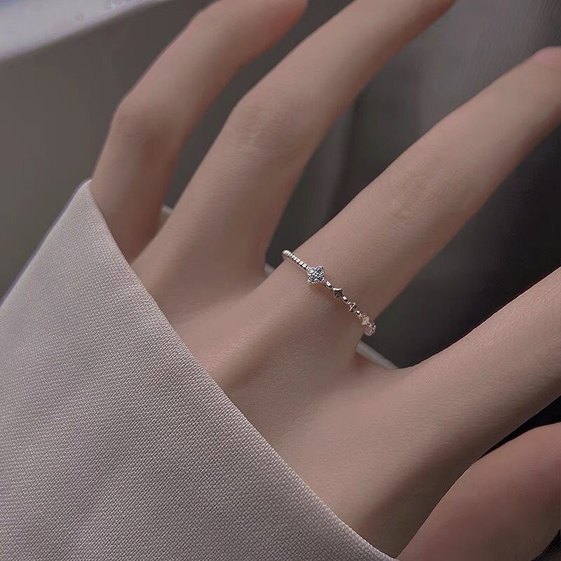 925 silver ring female exquisite simple fashion light luxury girlfriends ring niche design ring