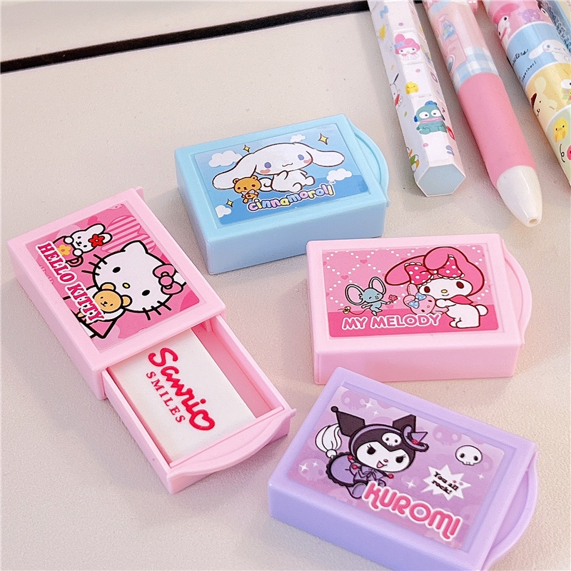Sanrio 4Pcs Toy eraser magic box rubber HelloKitty Melody Kuromi ...