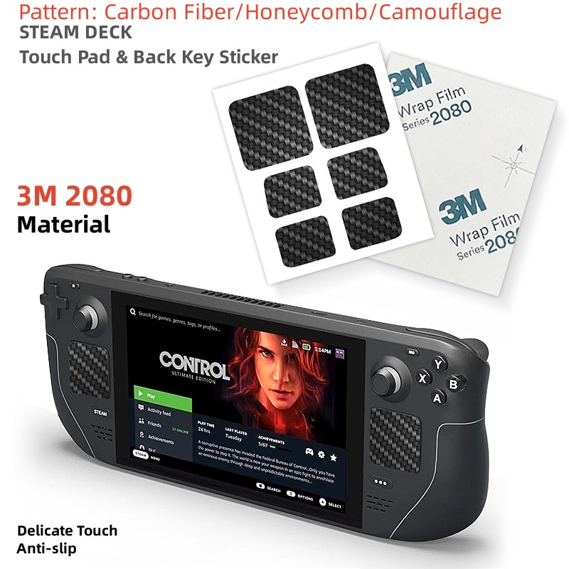 Jackforce Carbon Fiber Texture Protective Film for Steam Deck Touch Pad
