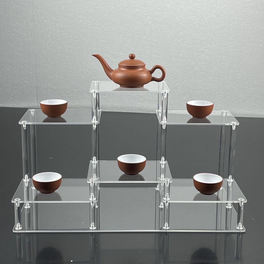 Acrylic Ladder Small Bogu Rack ThreeTier Exhibition Rack Tea Set