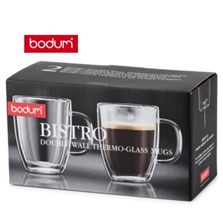 Bodum Bistro Double Wall Thermo-Glasses Coffee Mug Set, 15 Ounce, Clear  (4-pack)