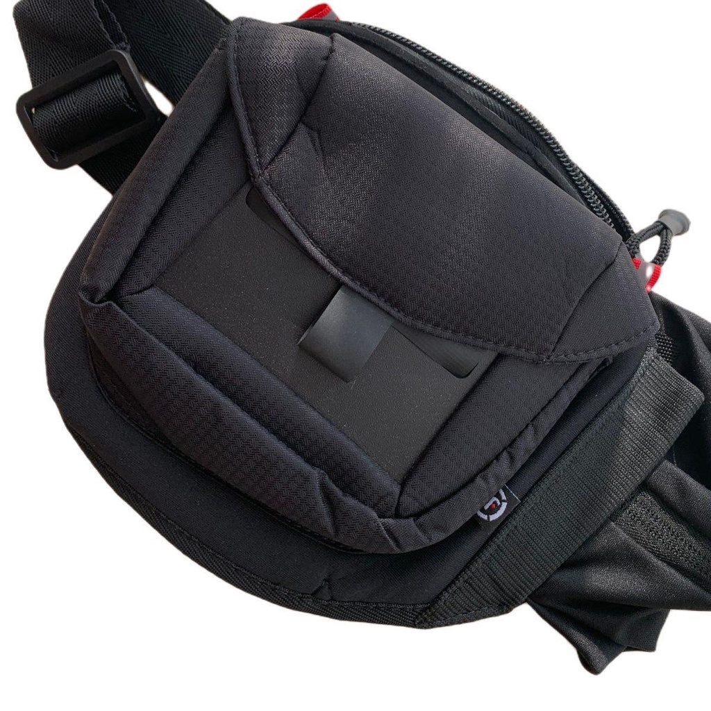 Sf Waist Bag Courier Waist Bag Printing Equipment Bag Multiport Commuter Pure Black Postman