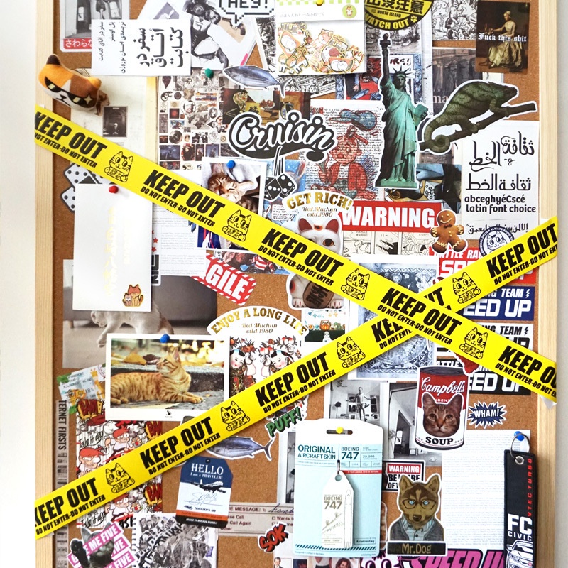 Decorative Stickers ins Trendy Luggage Stickers Warning Strip Stickers ...