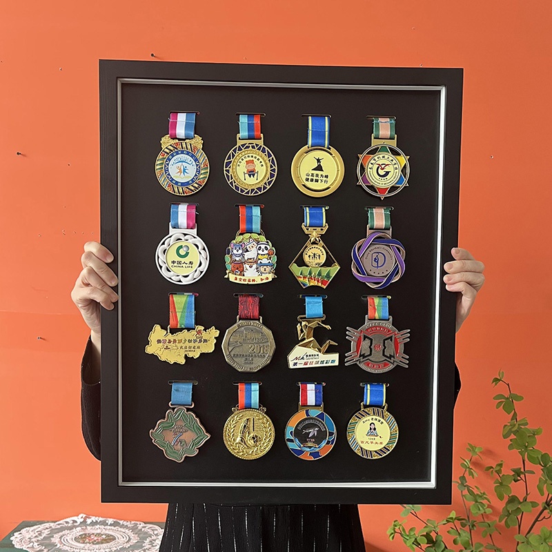 [Badge Medal Storage] Gold Medal Display Frame Marathon Medal Display ...